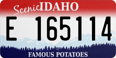 ID license plate E165114