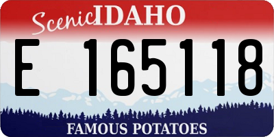 ID license plate E165118