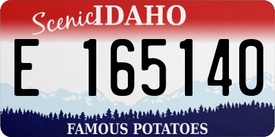 ID license plate E165140
