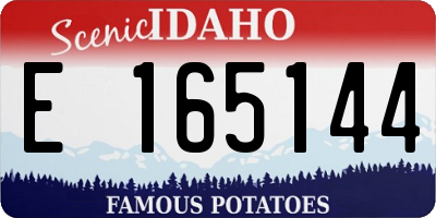 ID license plate E165144