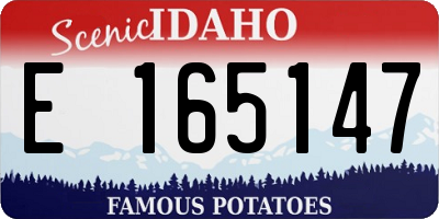 ID license plate E165147