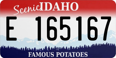 ID license plate E165167