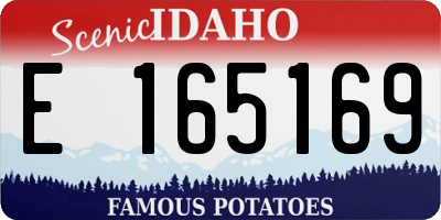 ID license plate E165169