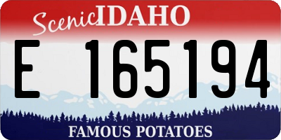 ID license plate E165194
