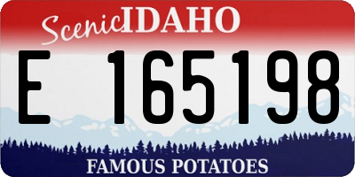 ID license plate E165198