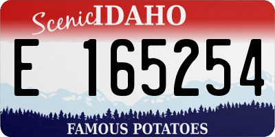 ID license plate E165254