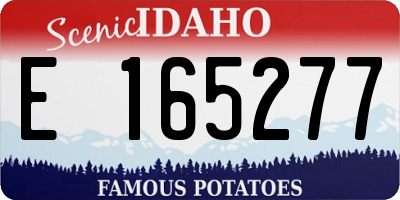 ID license plate E165277