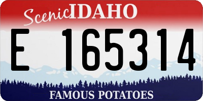 ID license plate E165314