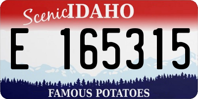 ID license plate E165315