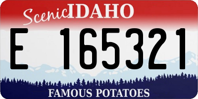 ID license plate E165321