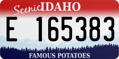 ID license plate E165383
