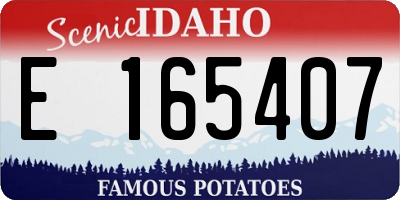 ID license plate E165407