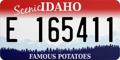 ID license plate E165411