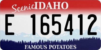 ID license plate E165412
