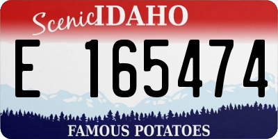 ID license plate E165474