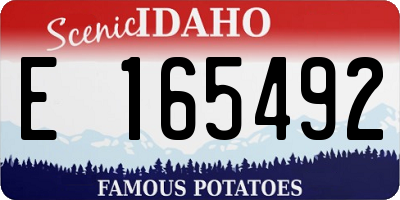 ID license plate E165492