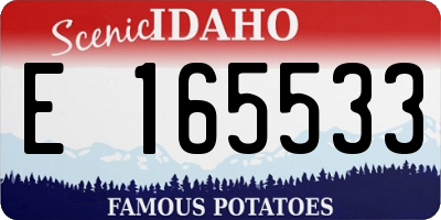 ID license plate E165533
