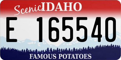 ID license plate E165540