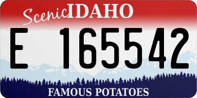 ID license plate E165542