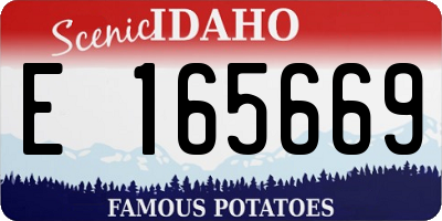 ID license plate E165669