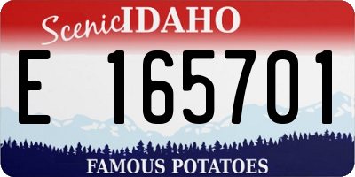 ID license plate E165701