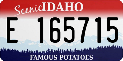 ID license plate E165715