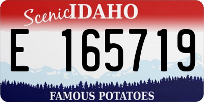 ID license plate E165719
