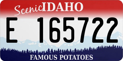 ID license plate E165722