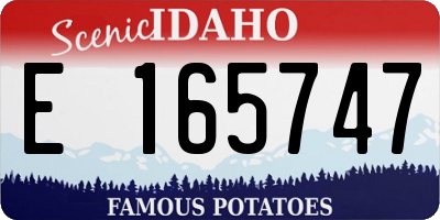 ID license plate E165747
