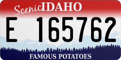 ID license plate E165762