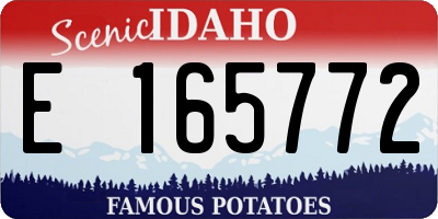 ID license plate E165772