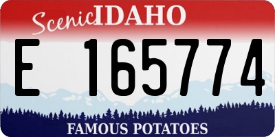 ID license plate E165774