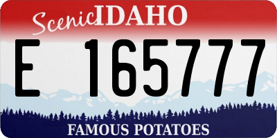 ID license plate E165777