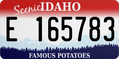 ID license plate E165783