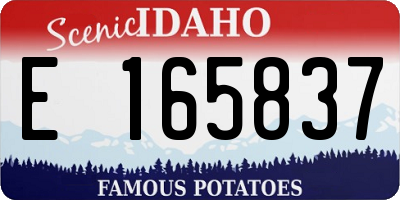 ID license plate E165837