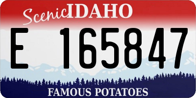 ID license plate E165847