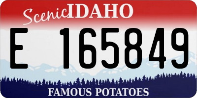 ID license plate E165849