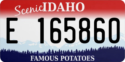 ID license plate E165860