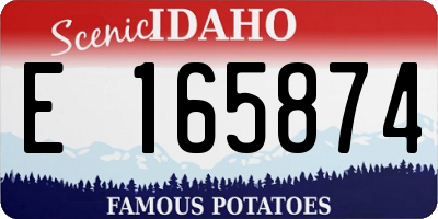 ID license plate E165874