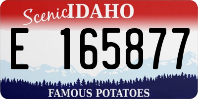 ID license plate E165877