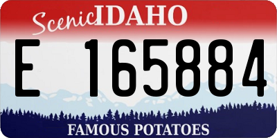 ID license plate E165884