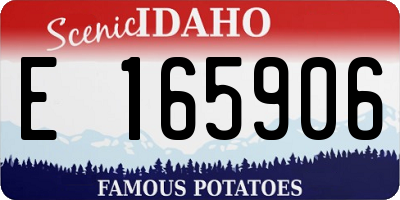 ID license plate E165906