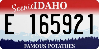 ID license plate E165921