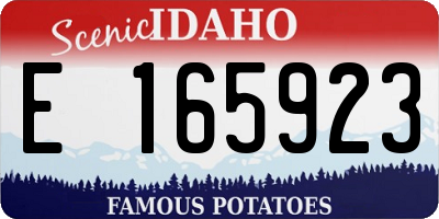 ID license plate E165923