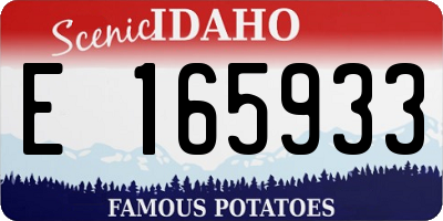 ID license plate E165933