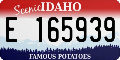 ID license plate E165939