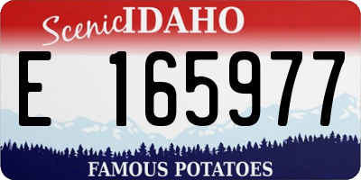 ID license plate E165977