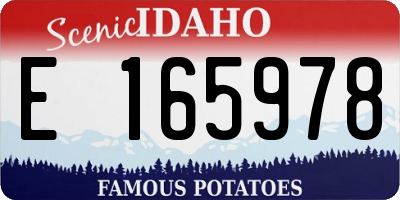 ID license plate E165978