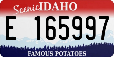 ID license plate E165997