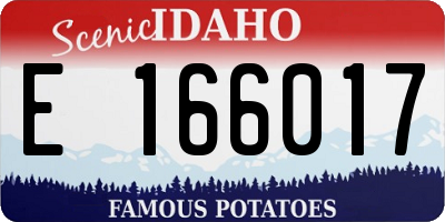 ID license plate E166017